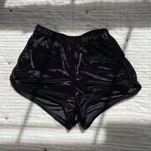 Brandy Melville Black Velvet Shorts